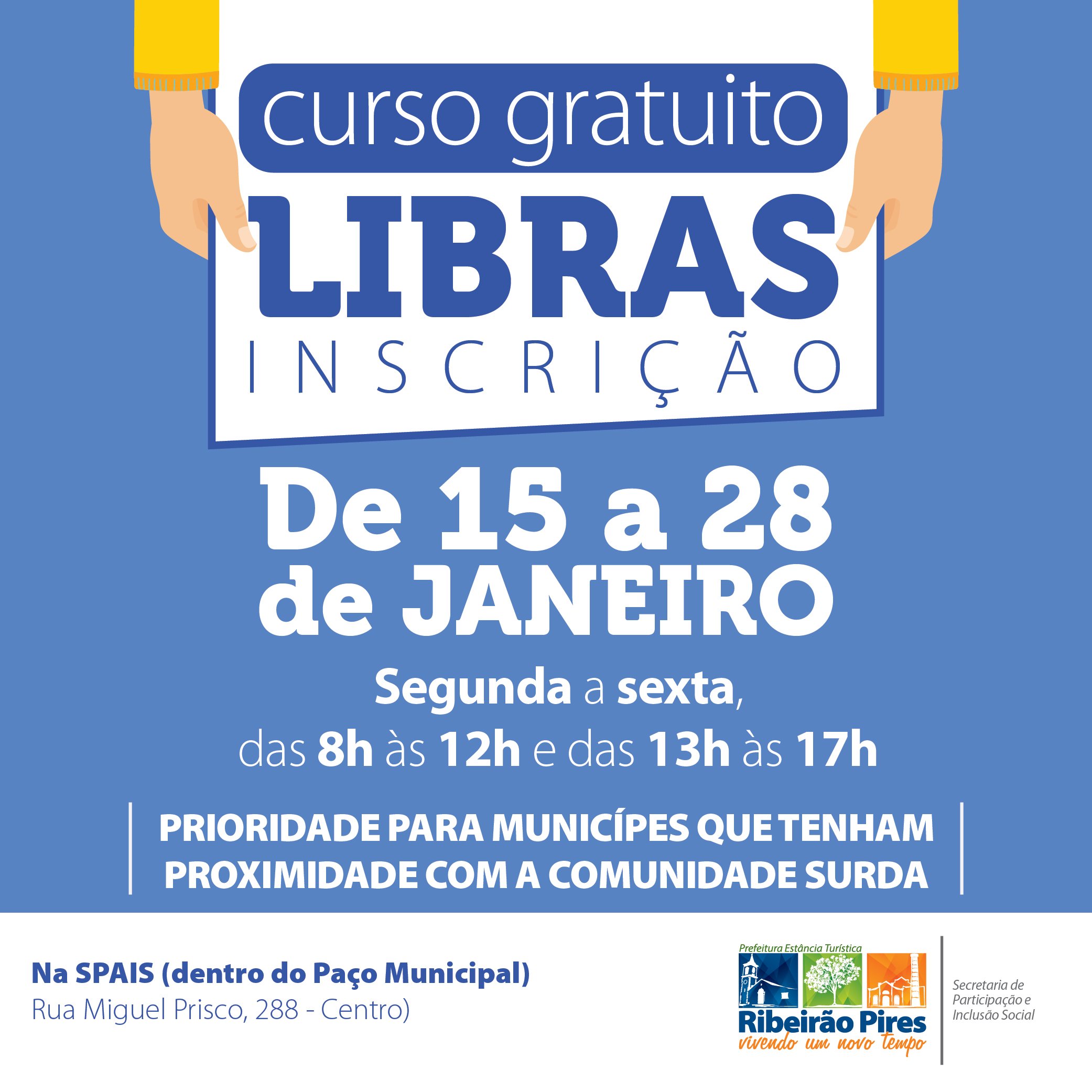 Prefeitura abre inscrições para curso gratuito de Libras - Jornal Mais ...